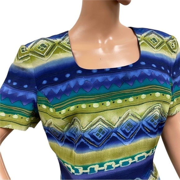 MAGGY London Dress - Blue Green Pattern - Women's - Size 8 - Picture 3 of 7